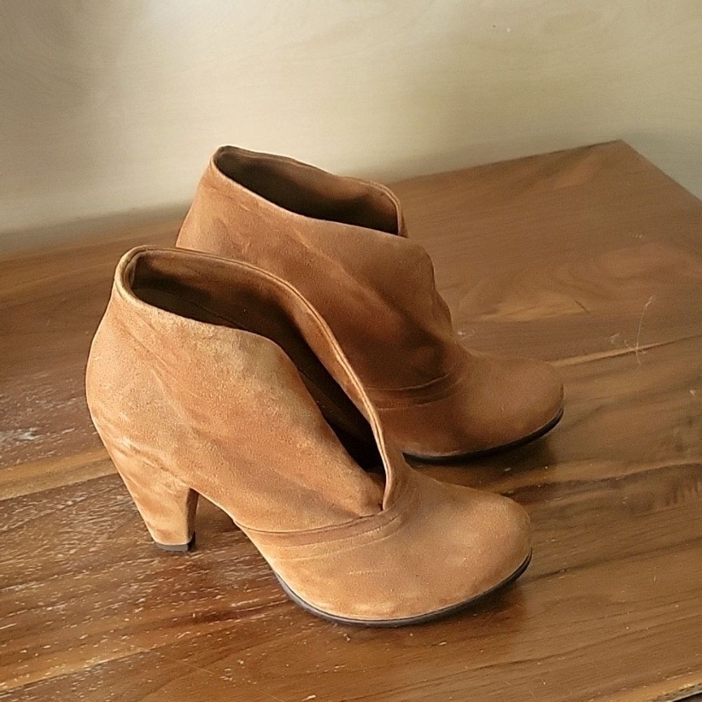New Coclico Womens 6.5 Boho Outro  Brown Suede Ankle Boots Booties Heels Western